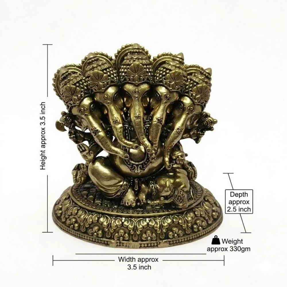 Brass Panchmukhi Ganesha