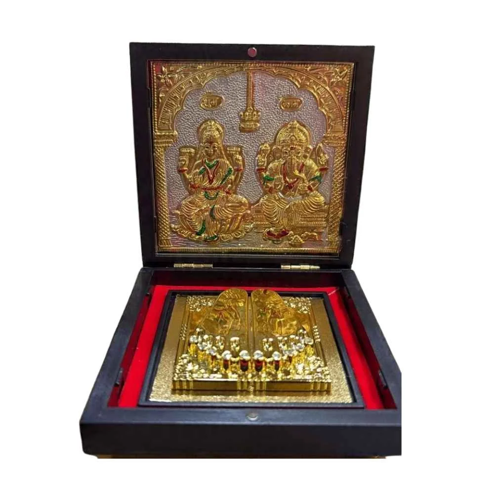 Golden Lakshmi Ganesha 4.5inch Pocket Temple