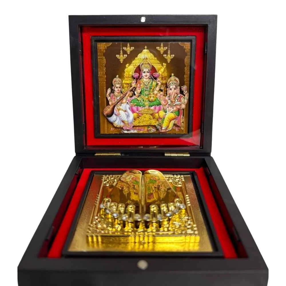 Lakshmi Ganesha Sarswati 4.5inch Pocket Temple