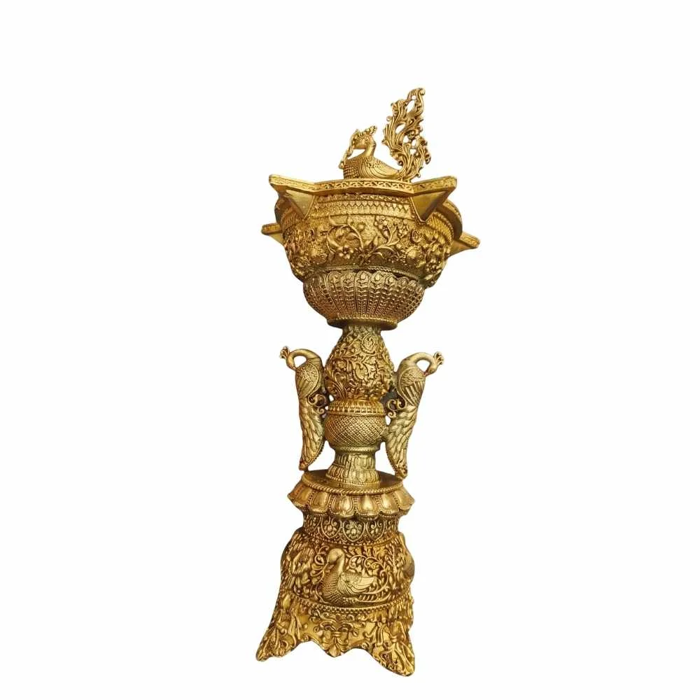Brass Premium Lamp 11-12inch Peacock Design 11