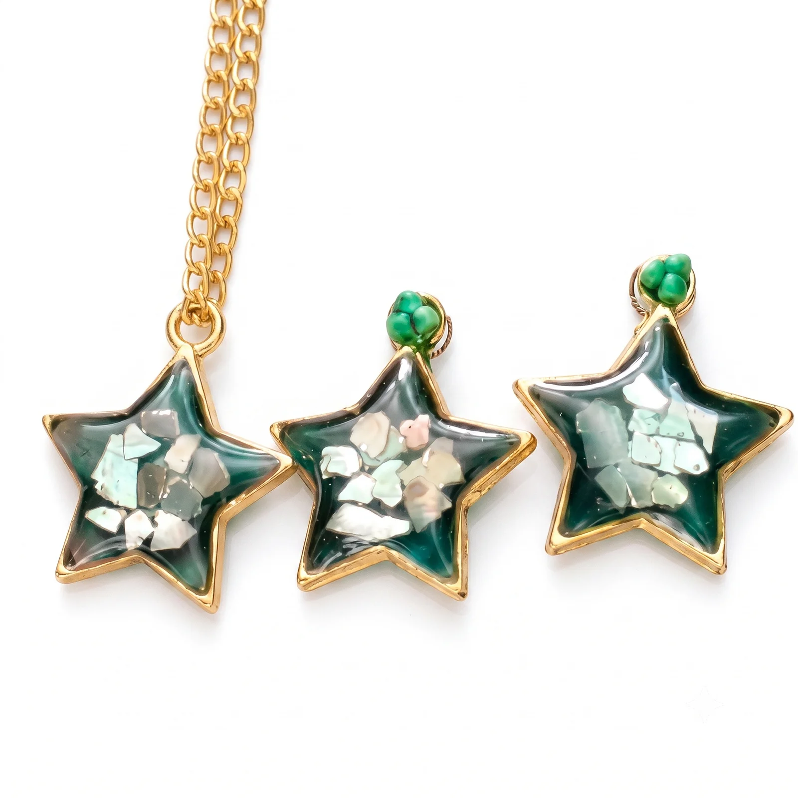 UV Resing Earrings with pendant Design 16