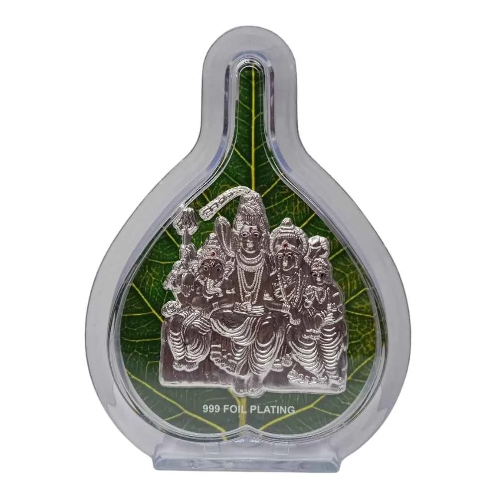 Shiv Parivaar Silver Pan Shaped Photo Frame